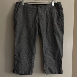 Blue Ankle Cropped Pants Casual Cotton Blend